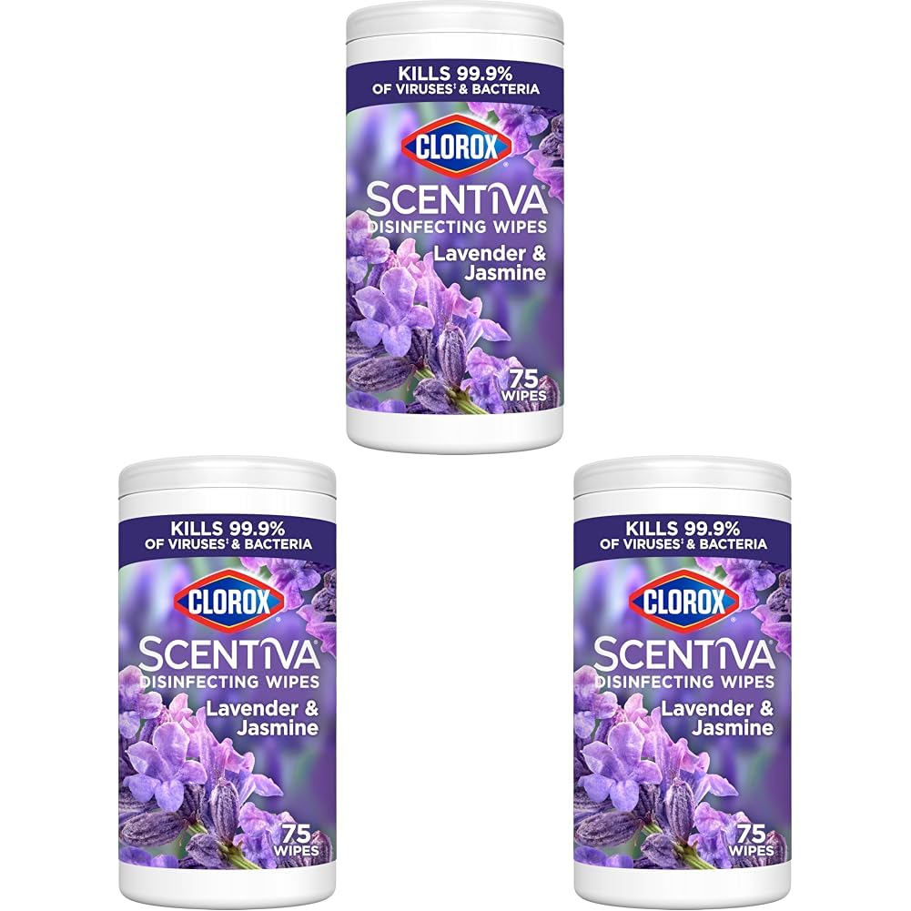 Clorox Scentiva Disinfecting Wipes Lavender and Jasmine Pack of 3
