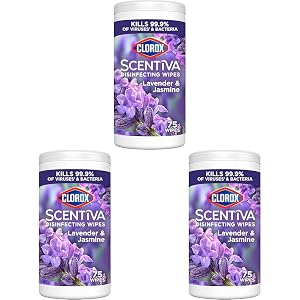 Clorox Scentiva Disinfecting Wipes Lavender and Jasmine Pack of 3