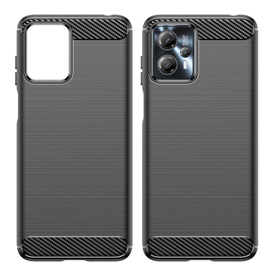 Image of NPRC Hybrid Ultra Slim Protective Case TPU Non-Slip Carbon Fiber Texture Shockproof Case Cover for Moto G13 - Black
