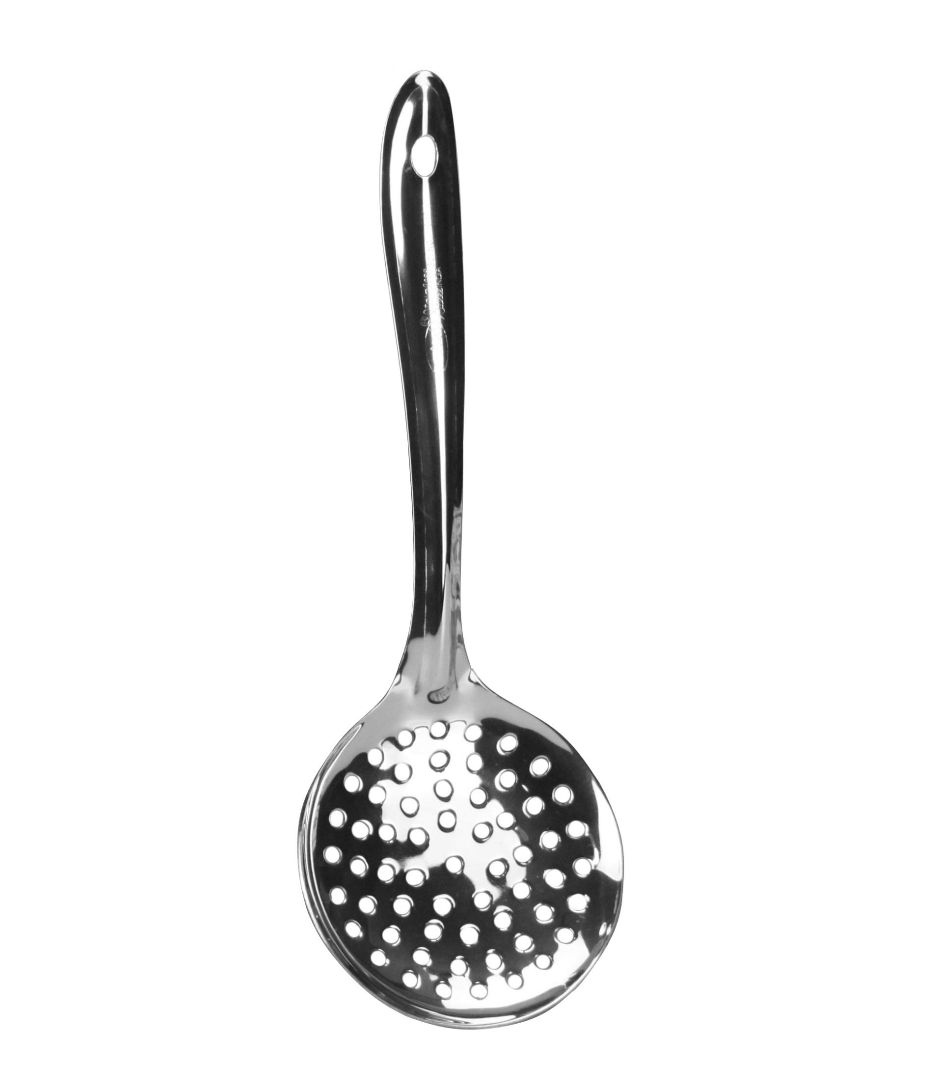 Skimmer Slotted Spoon Stainless Steel Strainer Ladle Perforated Spoon Slotted Deep Fat Fryer Frying Cooking Serving Spoon Oil Skimmer Boondhi Spoon Kitchen Utensil Tool Long Handle (29.5cm x 10.8cm)