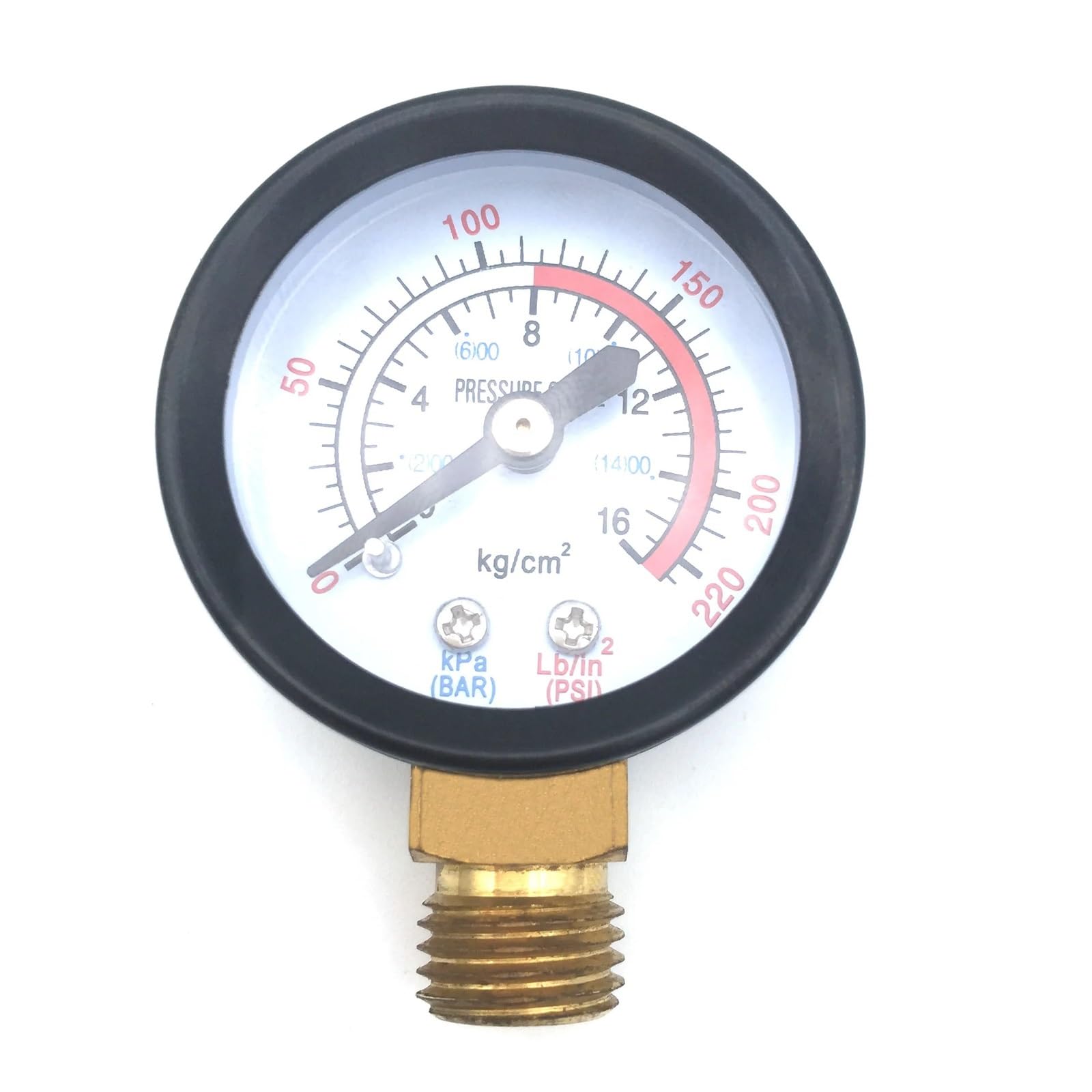Válvula Reductora y retenedora de presión de Agua de latón DN15, regulador de 1/2", válvula de Alivio Ajustable, manómetro for válvula de Agua, Aceite y Gas para Riego(with Gauge)