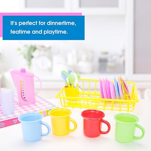 Miniatura 9 de PowerTRC Juego de platos de cocina y té para lavar y secar para niños