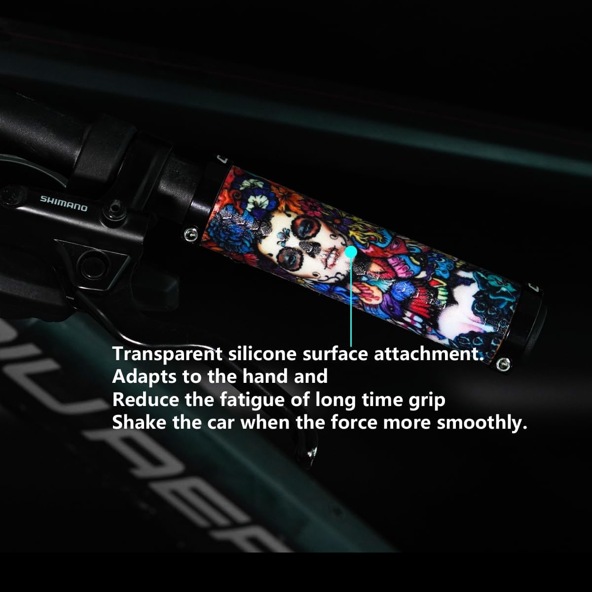 Chooee 3D Mountain Bike Grips,130mm Silicone MTB Handlebar Grip,Double Lock on Bicycle Comfortable Handle bar Grip
