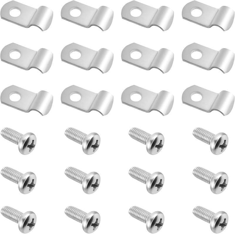 Kit de grampos para linha de freio Figpade em aço inoxidável 304, 3/16" com parafusos – 12 unidades