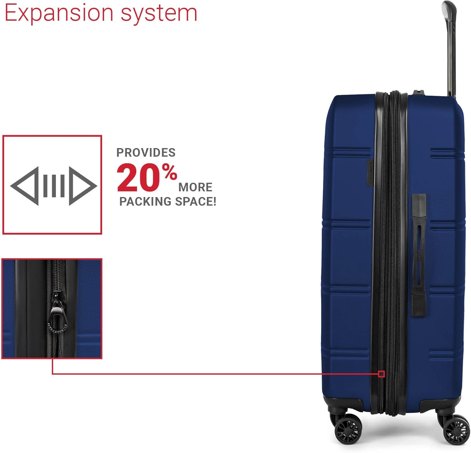 review BUGATTI Swiss Mobility LAX Collection 24 Inch Hard Case Luggage for Airplanes, Expandable Suitcase with 360-Degree Spinner Wheels, Retractable Handle, Blue