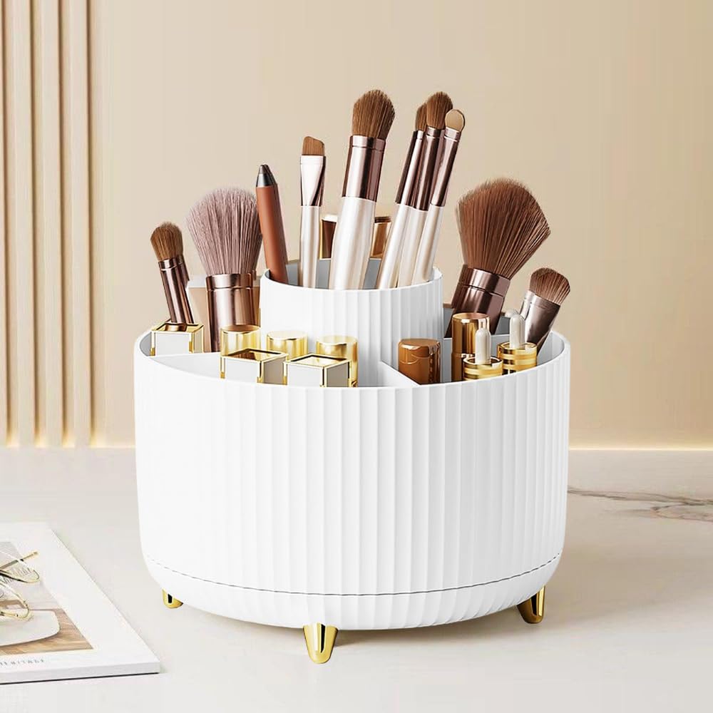 360° Rotating Makeup Organiser with 5 Compartments