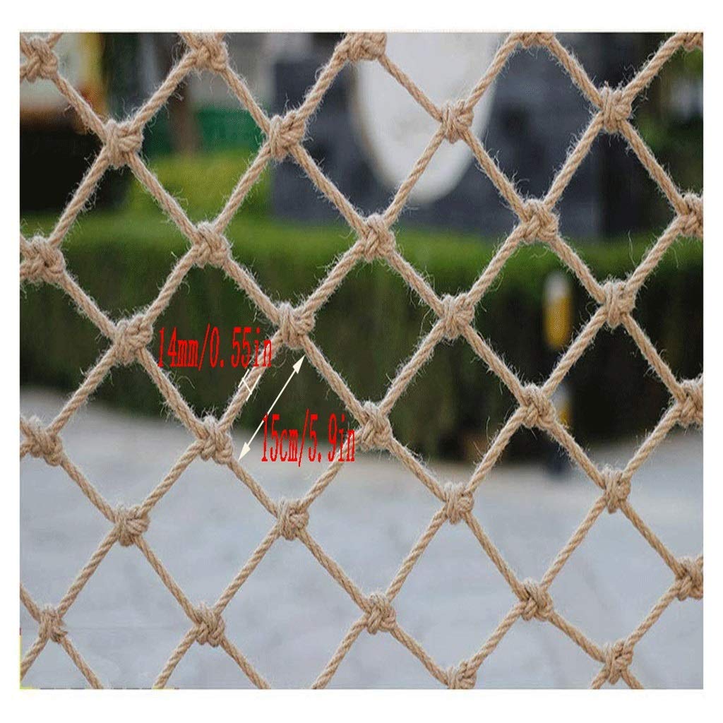 HWJ Children's Outdoor Climbing Net Stairs Protective Net Retro Decorative Net Partition Net Ceiling Fence Safety Net Shatter-resistant Net Hand-woven (Size : 4x4m/13.12x13.12ft)