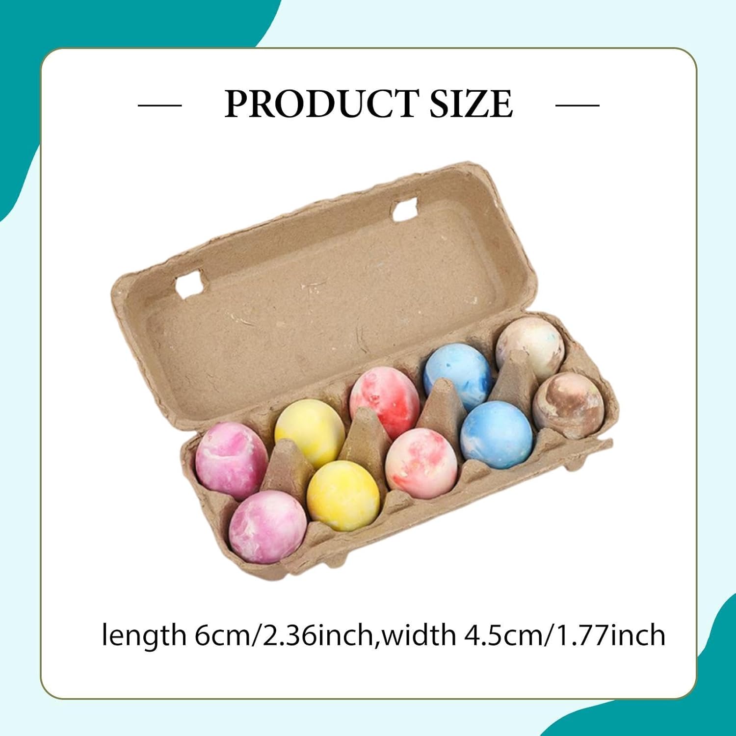 Sidewalk Chalk Set Egg Shaped Chalks Easter Egg, 10Pcs Tie Dye