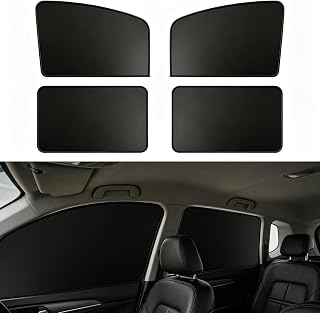 Sonnenschutz Auto Baby, 4 Stück Magnetische Auto Fensterblenden, Beweglich, Nano-Faser, UV Schutz für Kinder Auto, Camping Zubehör für Sonnenschutz Auto Seitenscheibe