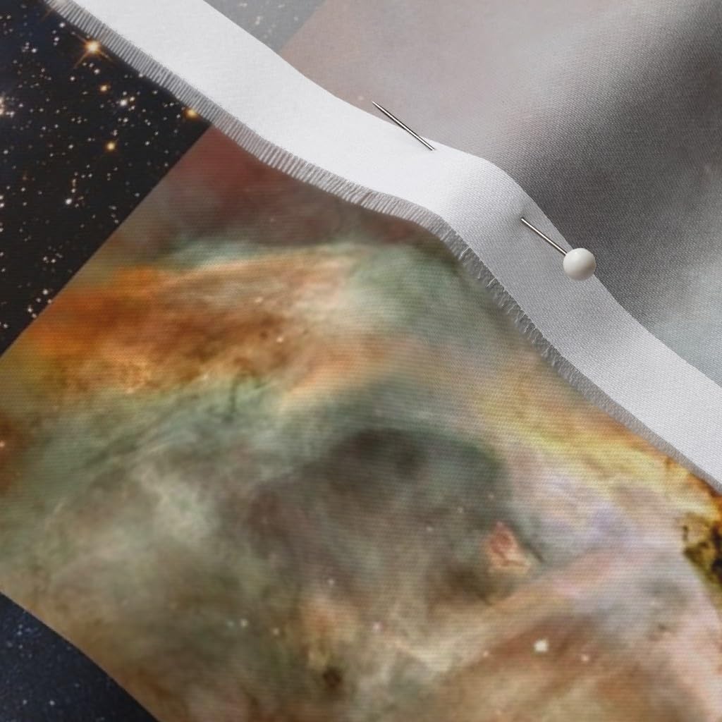 Spoonflower Fabric - Outer Space Patchwork Cheater Quilt Star Galaxy Nebula Cosmic Printed on Organic Cotton Sateen Fabric by The Yard - Sewing Quilting Apparel Home Decor