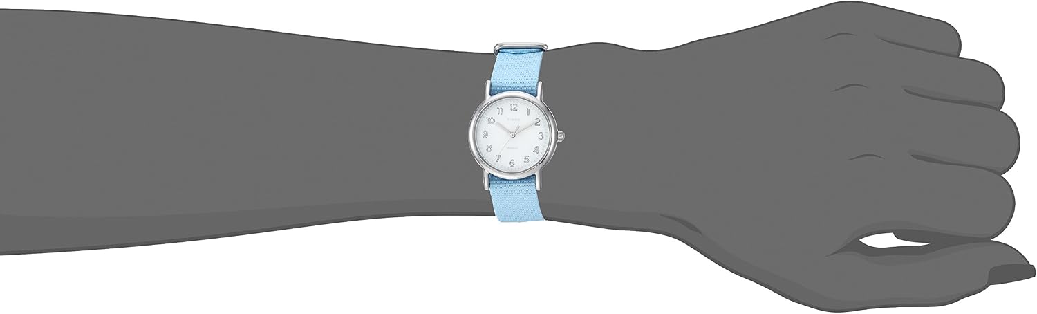 Timex Women's TW2R80600 Weekender 31mm Blue/Silver-Tone Nylon Slip-Thru Strap Watch