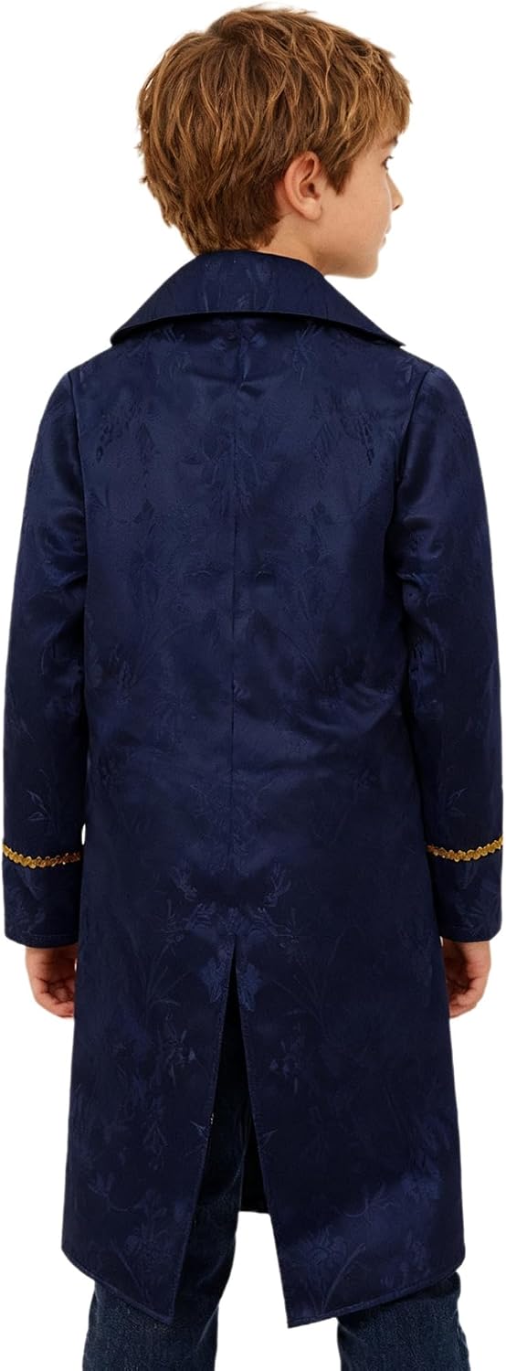 Choomomo Boys Vintage Embroidery Tailcoat Jacket Renaissance Steampunk Long Sleeve Golden Frock Coat