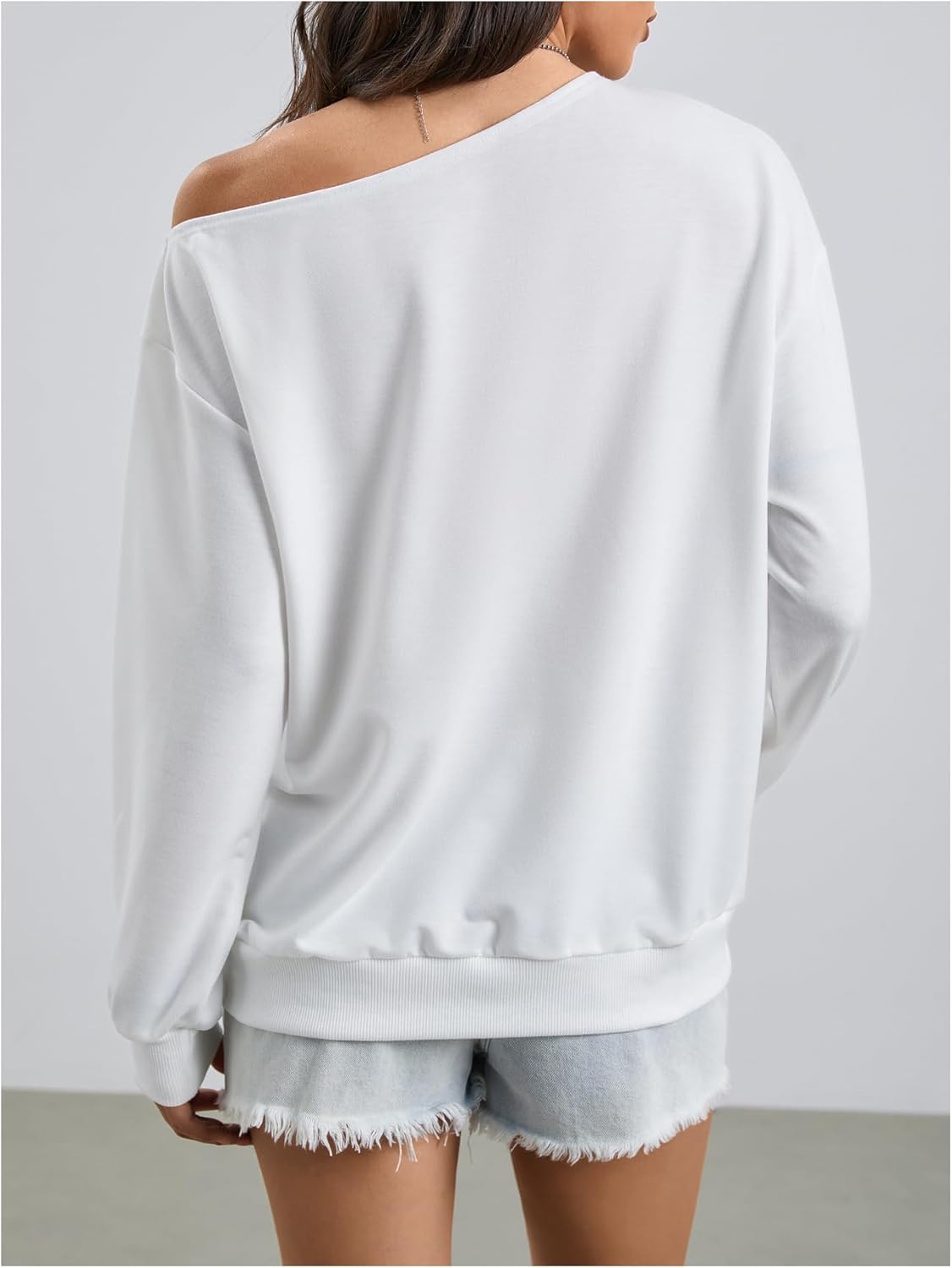 SweatyRocks Women's Y2k Off The Shoulder Long Sleeve Shirts Graphic Oversized Tops Going Out Streetwear - Image 2