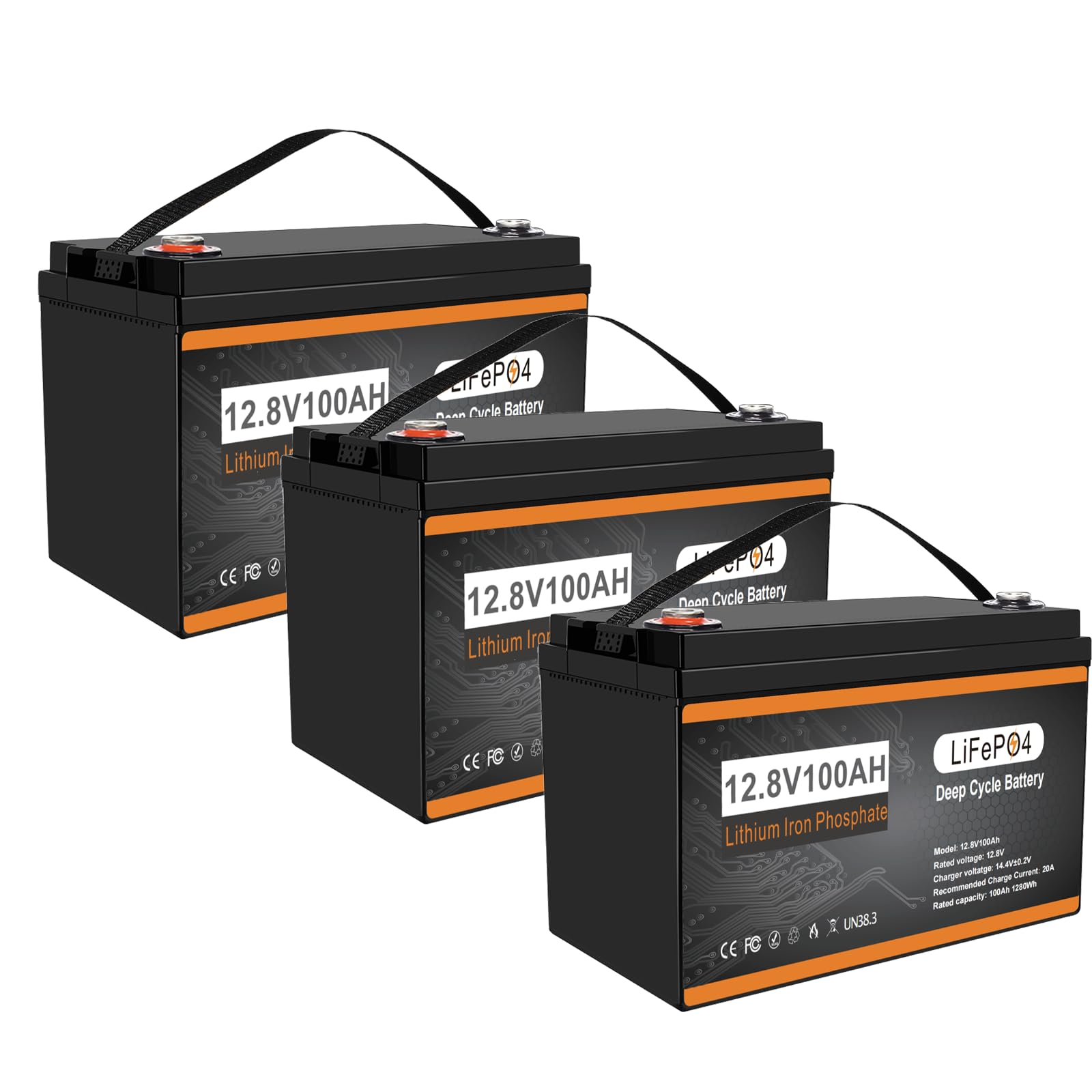 D0NGHOT 36V 100Ah LiFePO4 Lithium Battery,8000+ Li Deep Cycle Golf Cart Battery 36V, 100A BMS 3840W,3 Group 12V 100Ah in Series to 36V 100Ah Lithium Batteries for Marine Boat,Trolling Motor,RV
