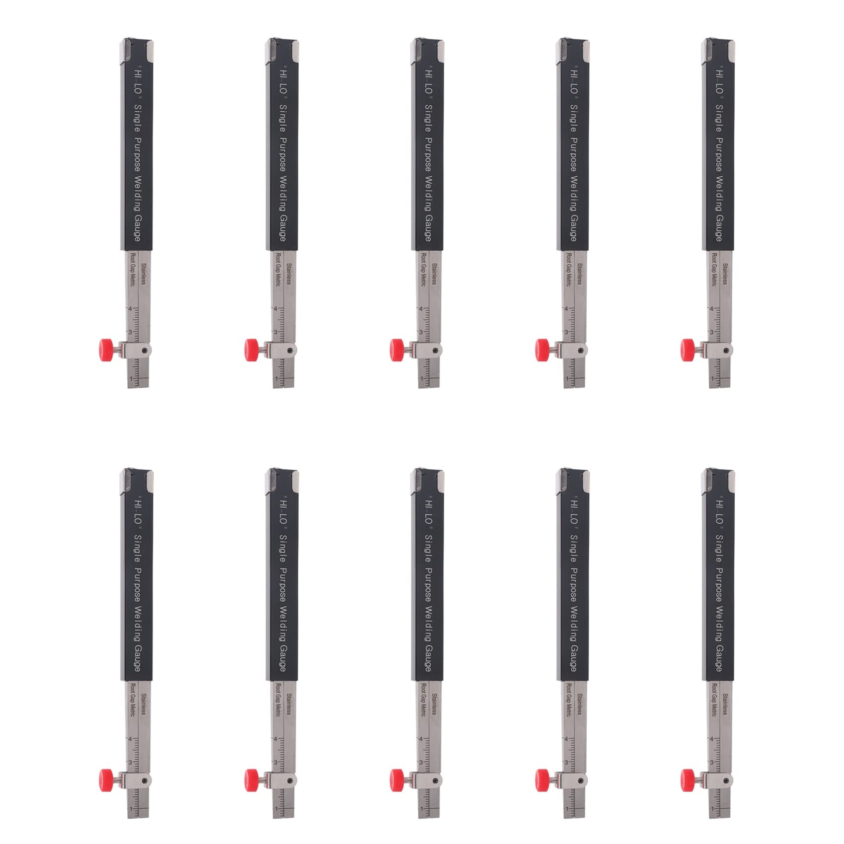 10X Báscula de Inspección de Soldadura Calibre de Pequeña Regla de Soldadura Interna Dedicada Hi-Lo Tamaño Métrico N19