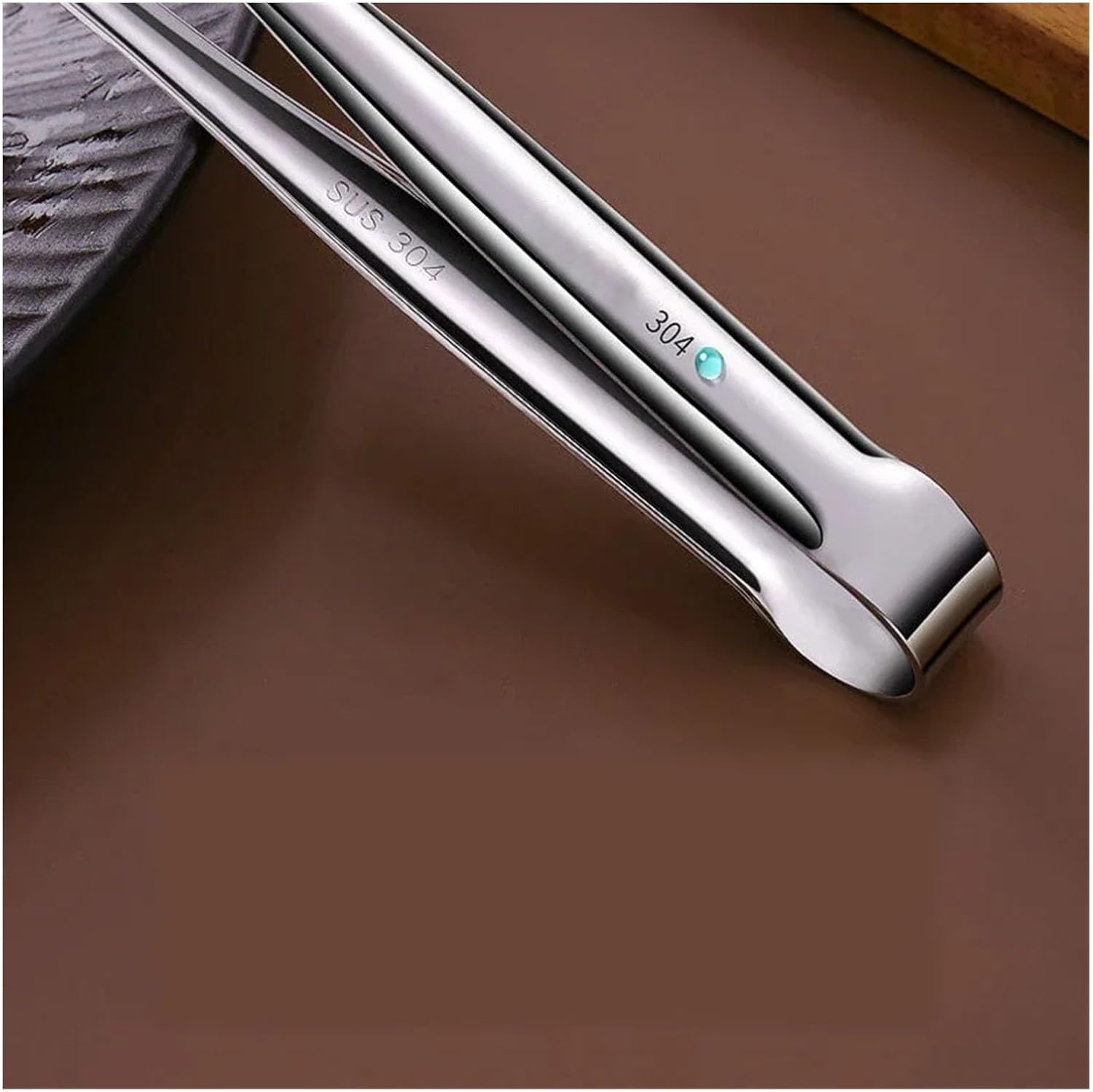 BBQ Stainless Steel Barbecue Grill Tongs Cooking Utensils for BBQ Baking Silver Kitchen Gadgets Camping Supplies Meat Clip Sugar Accessories(18cm 304)
