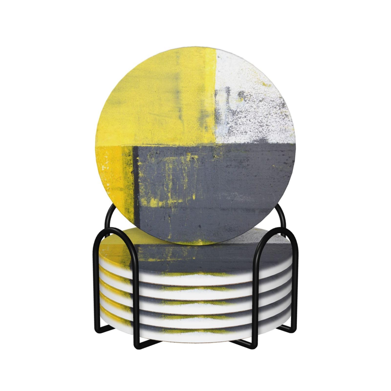 Dessous de verre support imprimé moderne en céramique absorbante pour tasse et verre