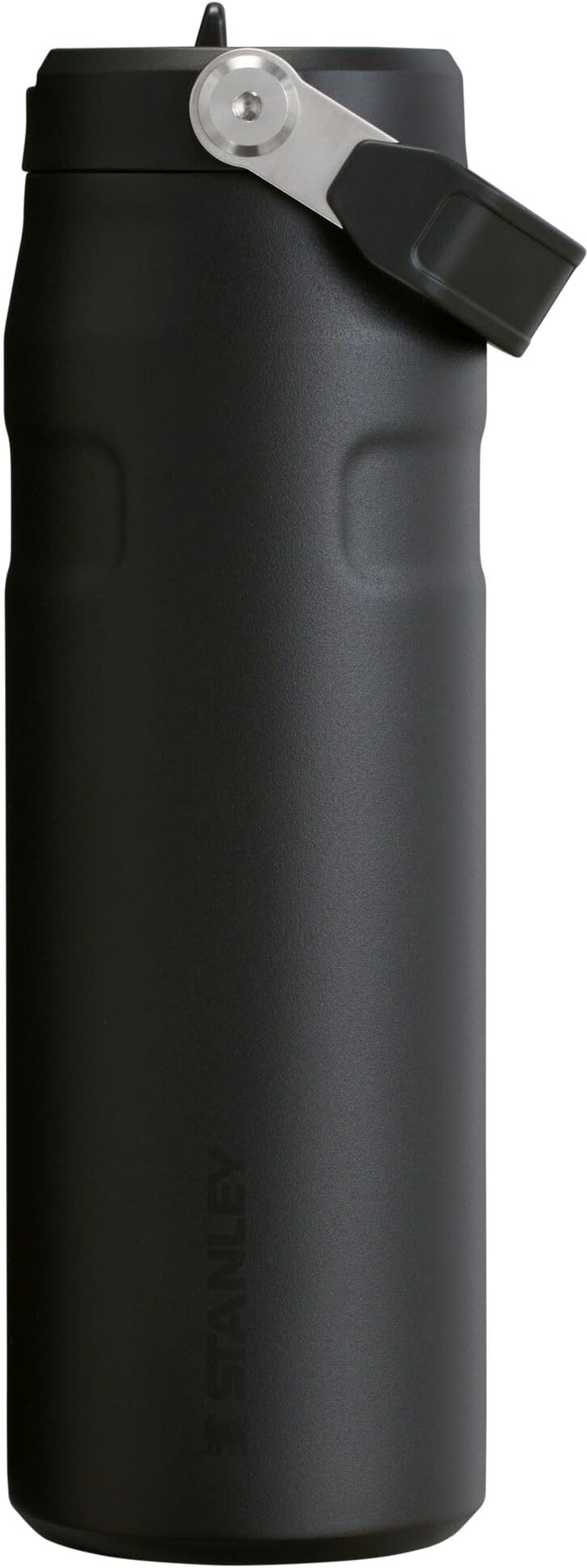 IceFlow Flip Straw 2.0 Water Bottle 24 OZ | Built-In Straw with Larger Opening | Lightweight & Leak-Resistant | Insulated Stainless Steel | BPA-Free | Black 2.0