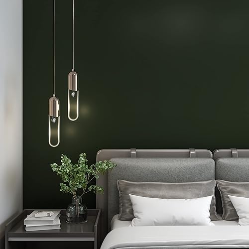 Miniatura 6 de CRE8TIVE Papel tapiz verde oscuro para pegar y despegar de 12 x 80 pulgadas, papel adhesivo verde mate para armarios, autoadhesivo, impermeable,