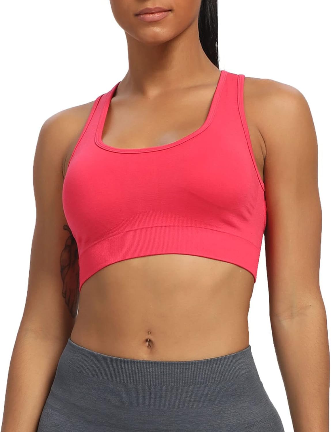 Aoxjox Women's Workout Seamless Sports Bras Spark Cross-Back Fitness Gym Running Yoga Crop Tank Top at  Women’s Clothing store