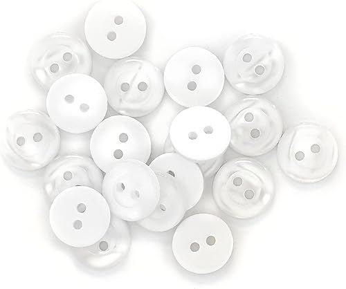 Miniatura 4 de Dritz Blusa, perla blanca, 0.433 in, 20 botones de camisa, cuenta