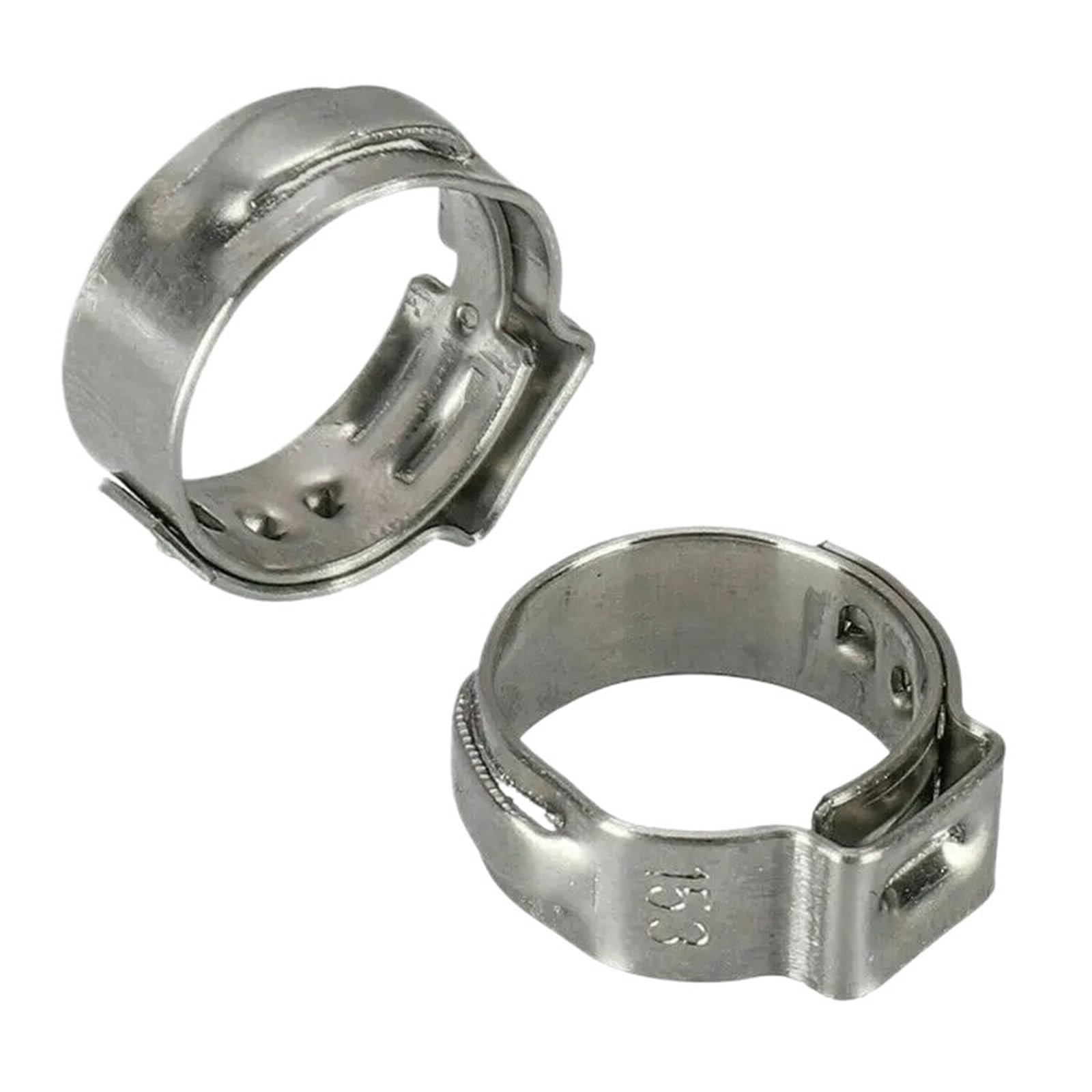 25pcs in Bags Single Ear Hose Clamps 5.8-23.5mm 304 Stainless Steel Ear Stepless Pipe Cinch Clamps Rings Assortment Kit(25pcs 10.3-12.8mm)