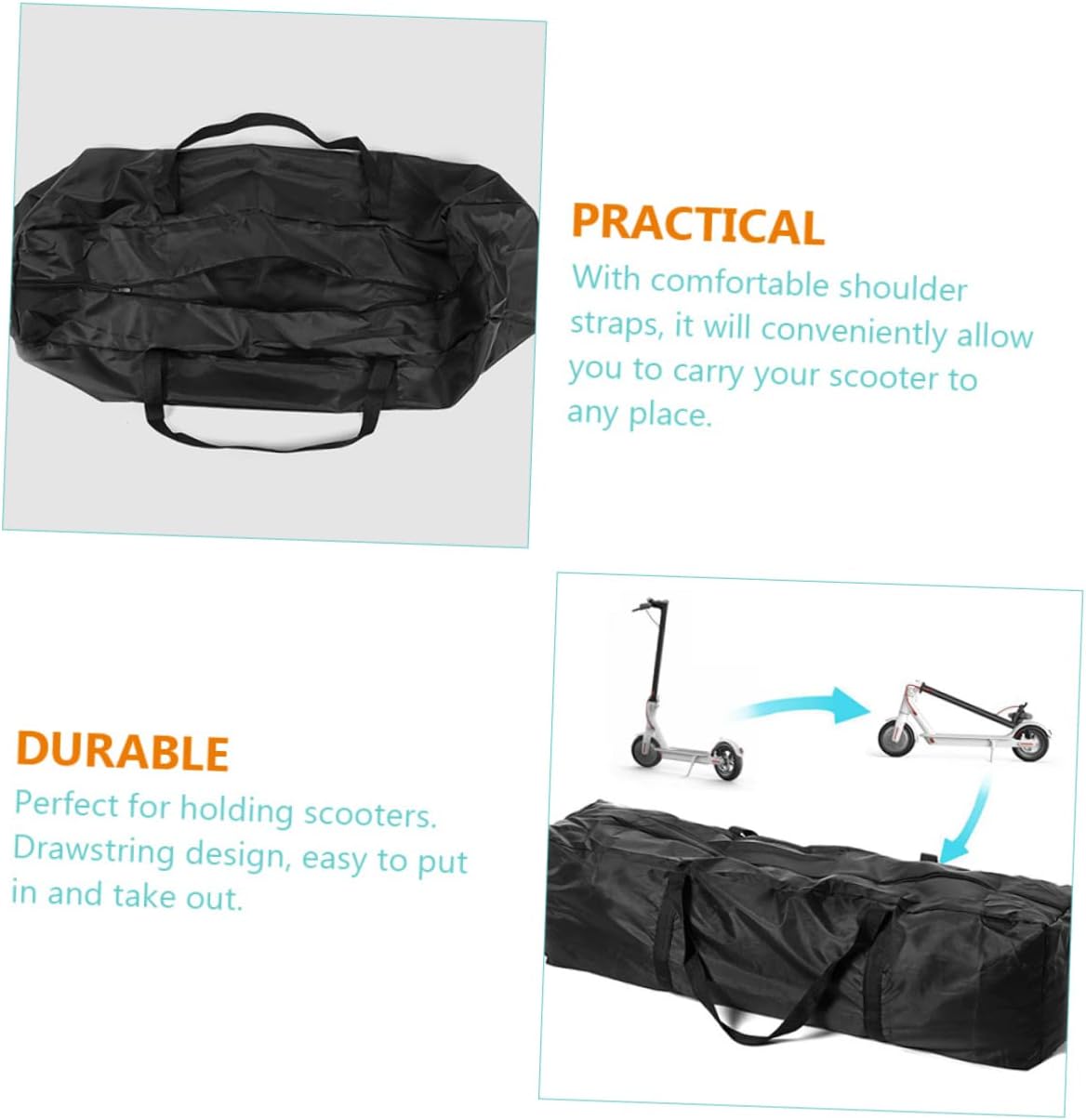 Double Zipper Scooter Storage Bag Compact Portable Perfect for Electric Skateboard and Scooter Outdoor Friendly