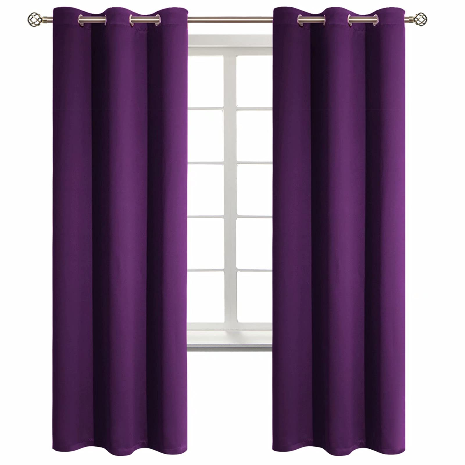 BGment Purple Blackout Curtains for Bedroom 72 Inch Long - 2 Panels