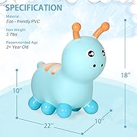 Vista 2 de INPANY Tolva de caballo de oruga hinchable para niños pequeños – Tolva inflable para niños, juguetes de animales, regalo de cumpleaños para niños