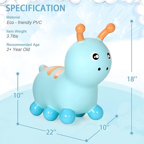 Miniatura 2 de INPANY Tolva de caballo de oruga hinchable para niños pequeños  Tolva inflable para niños, juguetes de animales, regalo de cumpleaños para niños de