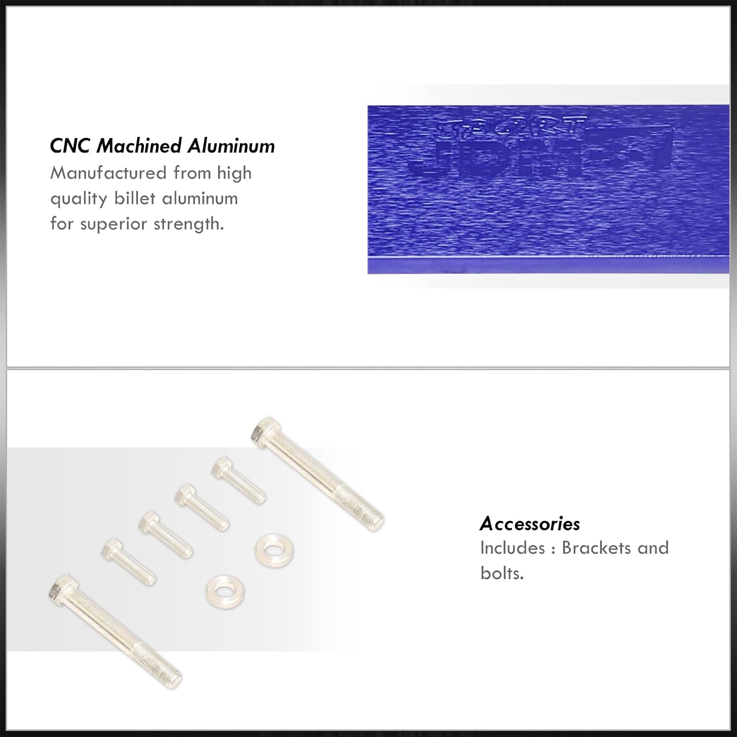 AJP Distributors Rear Lower Subframe Tie Bar Strut Brace Control Arm Suspension Support Kit Billet Aluminum Blue Compatible/Replacement For RSX DC5 Type-S/Civic SI EP3 K20 2002 2003 2004 2005 2006