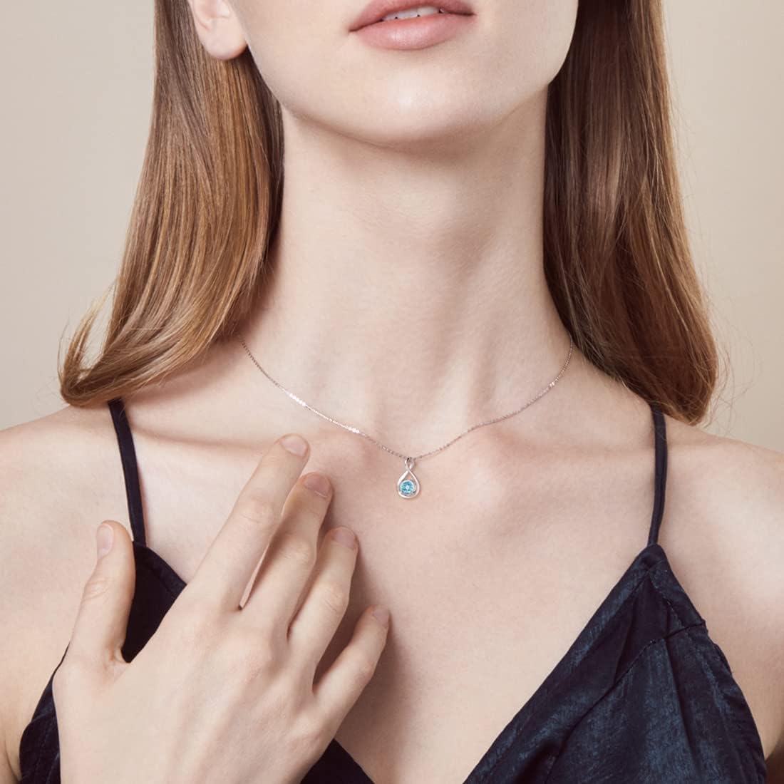 FANCIME 14K Solid Gold Birthstone Pendant with Sterling Silver Chain Infinity Gemstone Necklace Fine Jewelry Anniversary Birthday Mothers Day Gifts for Women Wife Her - Image 4