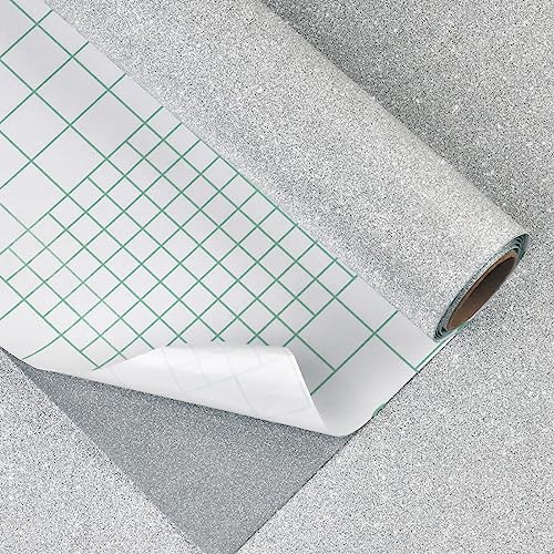 Skyblur 24"X118" Glitter Silver Wallpaper Stick And Peel Sparkly Silver Contact Paper Self Adhesive Vinyl Glitter Paper For Bedroom Dresser Table Walls Shelves Removable Wall Paper For Furniture Diy #TOP2