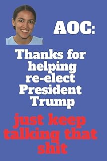 AOC Thanks Blank Lined Journal Notebook: A notebook, daily diary, gift idea for people who may or may not support Alexandria Ocasio-Cortez.