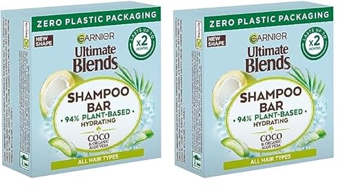 Garnier Ultimate Blends Coconut Hydrating Shampoo Bar with Aloe Vera for Normal Hair, 60 g (Pack of 2)