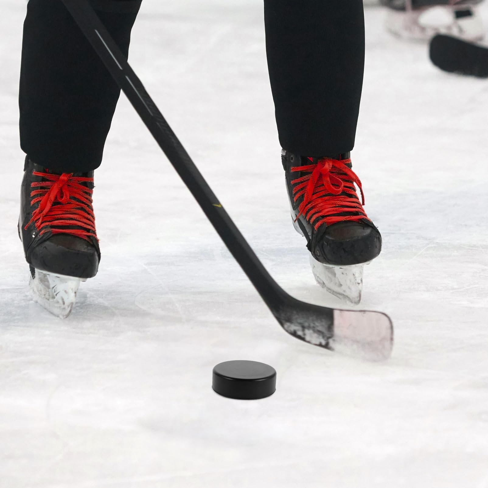 Happyyami Palet de Hockey D’entraînement Noir en PU, Lot de 20 Pièces
