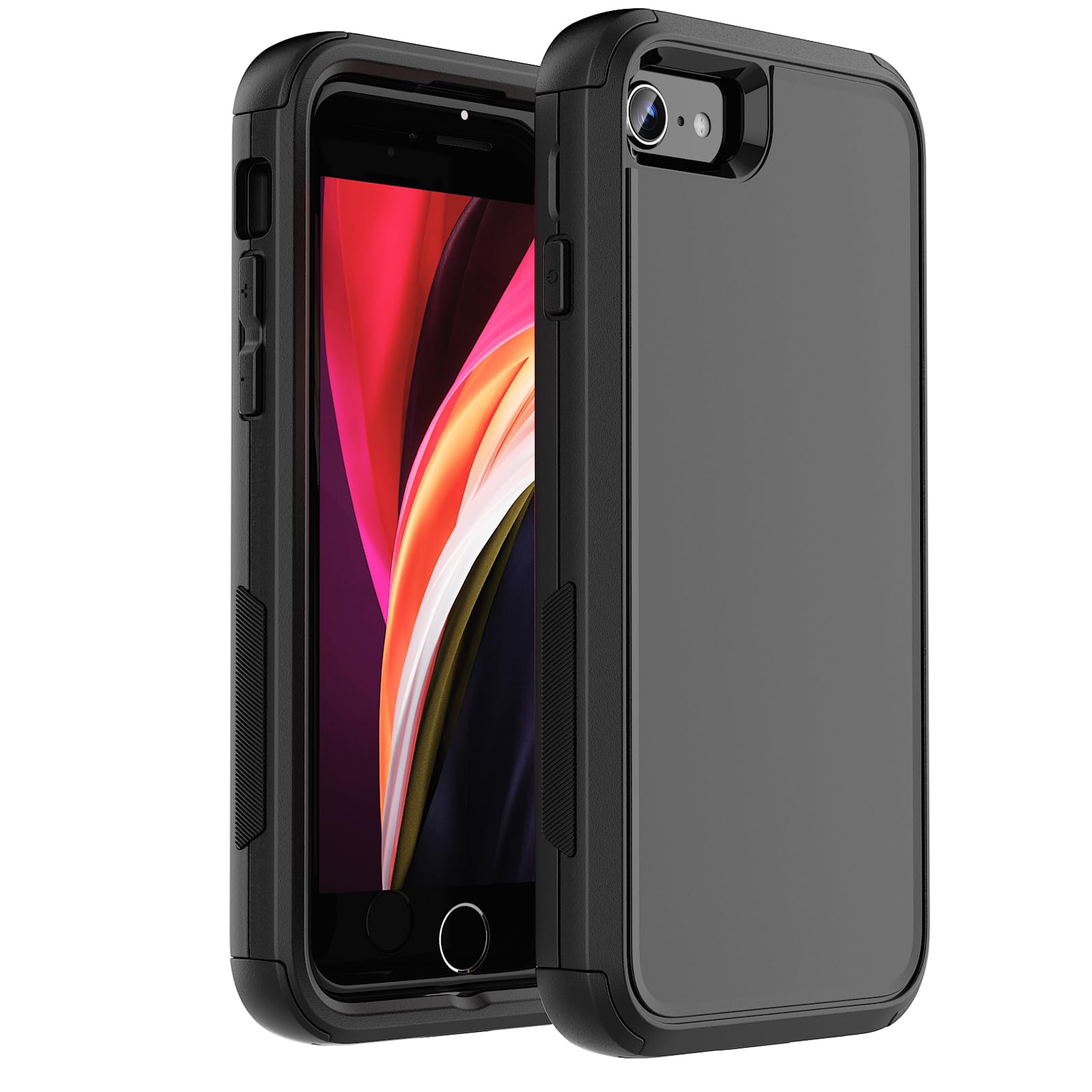 X-belmox Heavy Duty Case for iPhone SE 2022 (3rd Gen), iPhone SE 2020 (2nd gen) Case, 3 in 1 [Shockproof] [Dropproof] Support Wireless Charging with