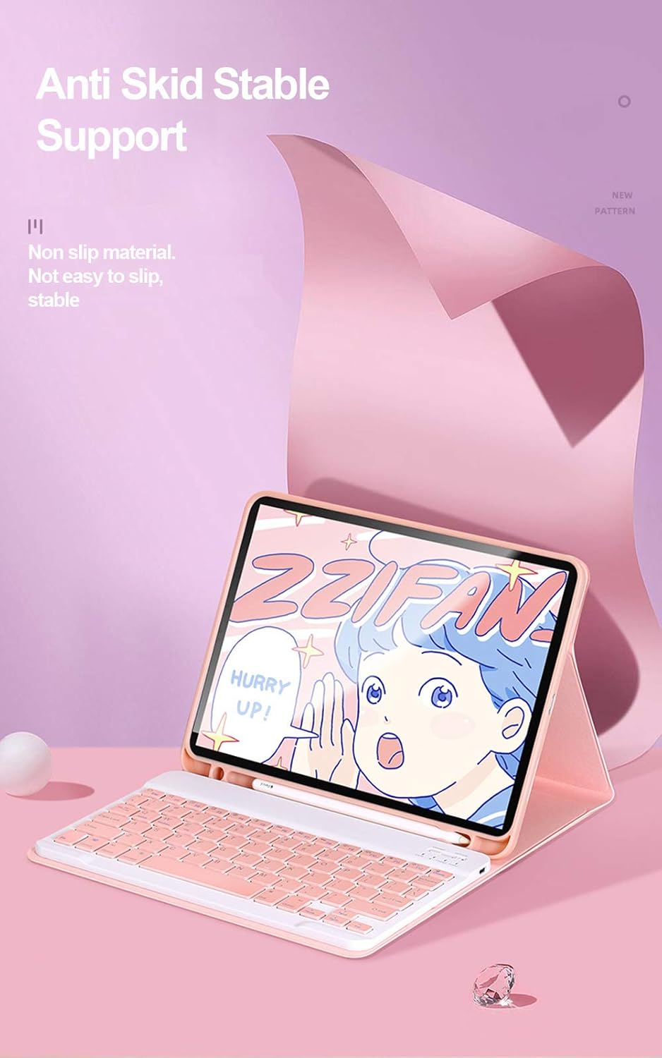 ZGSENLAN with Mouse Keyboard case for Galaxy Tab A9+ /Tab A9 Plus 11 inch, 2023 Release Model SM-X210/X215/X216 Magnetic Detachable Bluetooth Keyboard Color Key，Purple