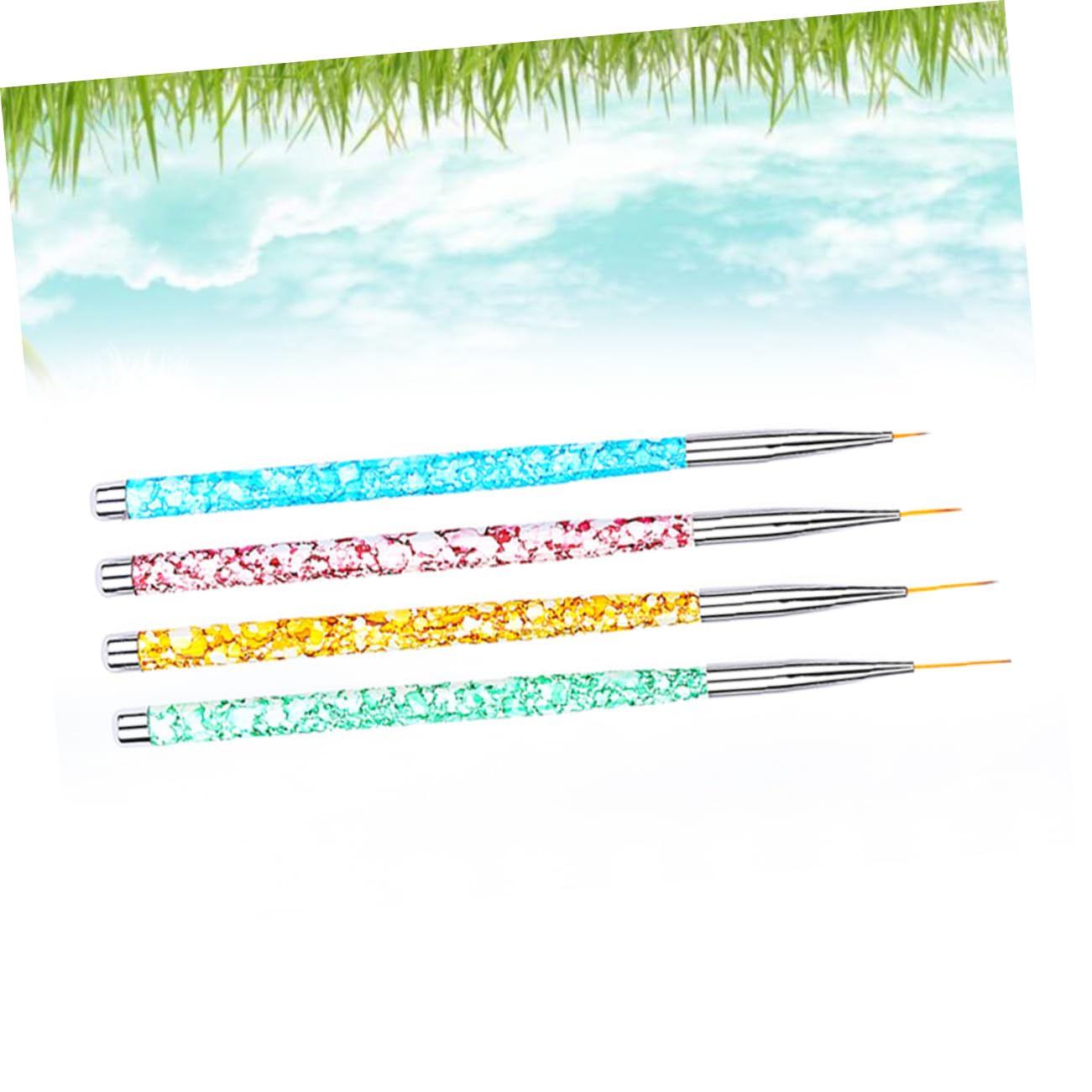 4pcs Nail Art Liner Brush Set for Professional Diy Designs for Detailing Fine Lines Patterns Flower Art Lightweight Easy to Use Carry Nail Polish Tools for Artists