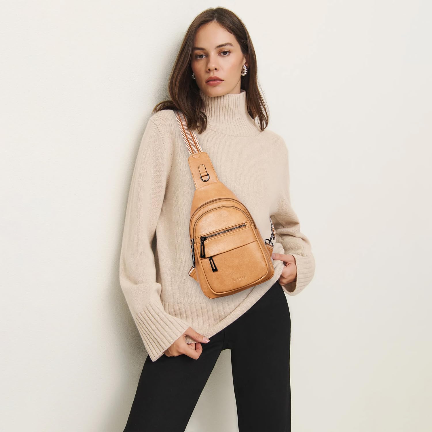 7L Sling Bag for Women Crossbody Bag Sling Purse Fanny Packs Vegan Leather Chest Bag Trendy Handbag Travel Anti Theft - Image 2