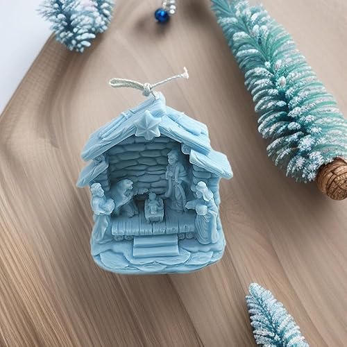 Miniatura 6 de Juego de moldes de silicona para velas de belén 3D, moldes de manualidades de Navidad, regalos para familiares, amigos