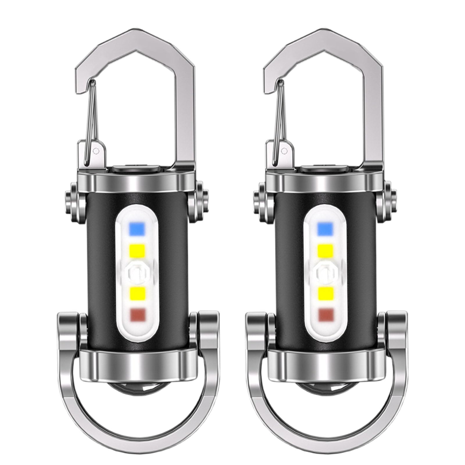 Tokeyla 2 Pack Rechargeable Keychain Flashlight, Bright 800 Lumens EDC Mini Keychain Light Aluminum,7 Light Modes COB Work Light Keychain Flashlights for Walking,Searching,Hiking,Emergency-image-7