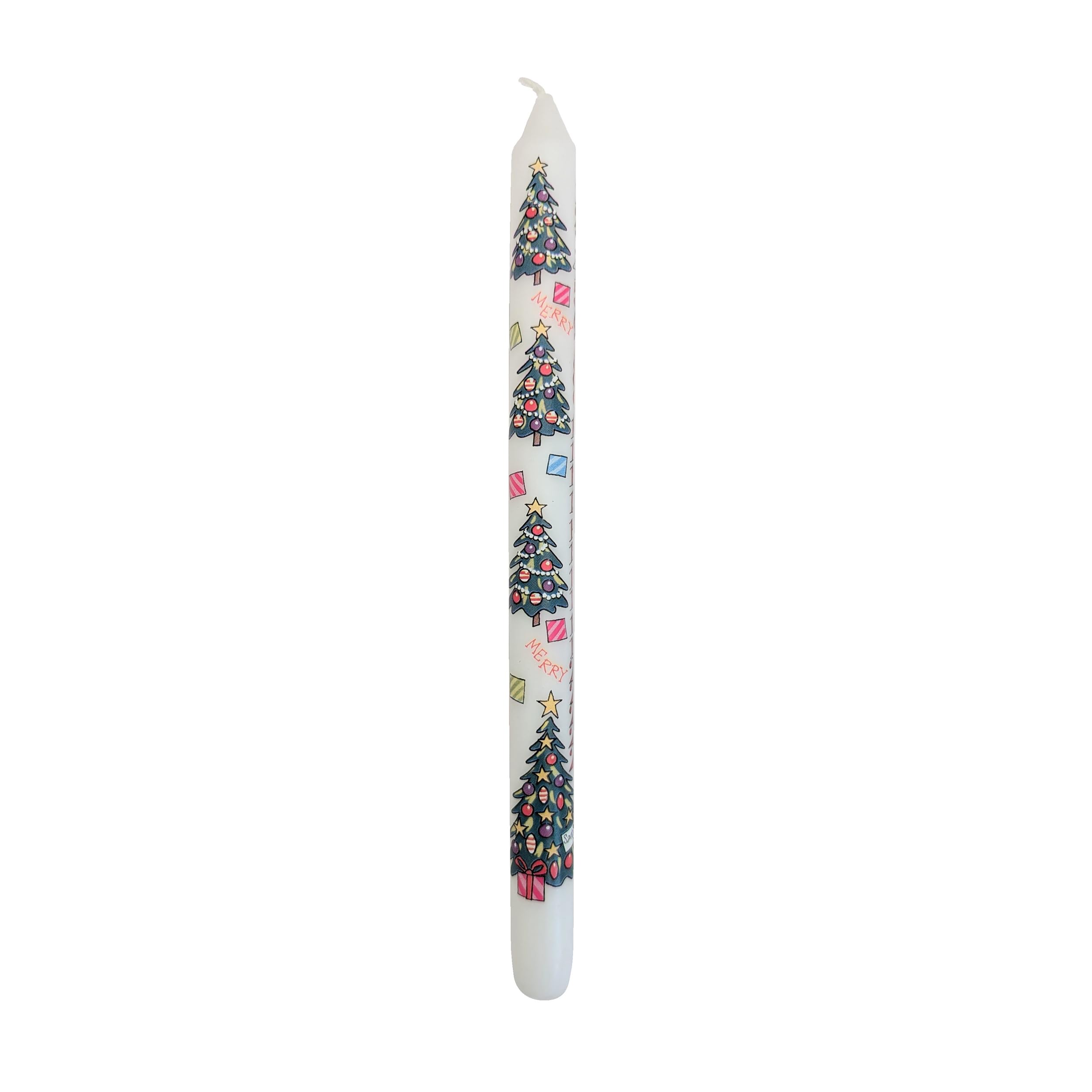 Alison Gardiner Christmas Trees Advent Taper Candle, Unscented Wax Christmas Countdown Candle, 10hr Burn Time, Festive Design - Image 2