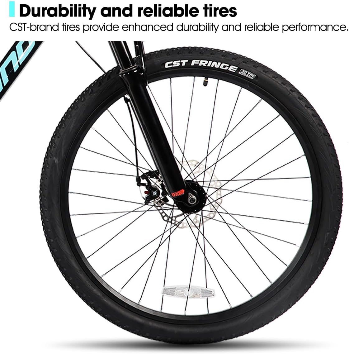 HILAND 26 Inch 27.5 Inch Mens Womens Mountain Bike, 21 Speed Mountain Bicycle with Dual Disc Brake, Front Suspension Fork, High Carbon Steel Frame Urban Commuter Bike for Adults