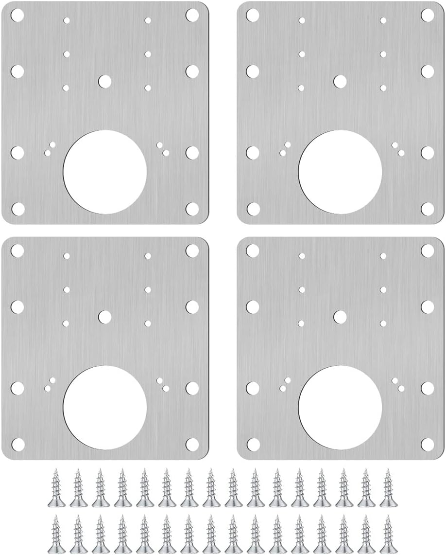 4 Pcs Hinge Repair Plate,Kitchen Cupboard Hinge Repair kit