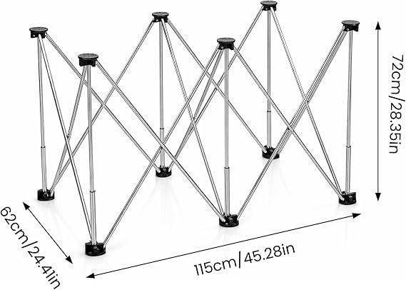 Heavy Duty Folding Workstand with Carry Bag, Max Load 420kg Pop-Up Sawhorse/Trestle Base for Tile Slabs, Workbench Woodworking & Construction Worktop No-Assembly Portable Work Bench (6 Legs)