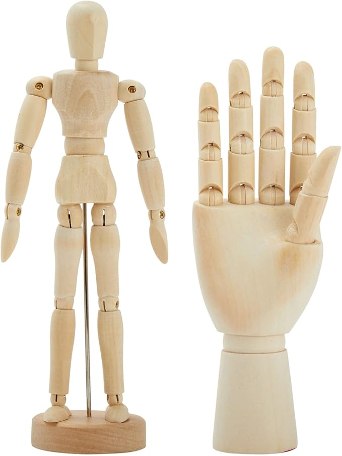 Set Figuras de Dibujo Articuladas Madera Schima 7" y 8" miniatura 8