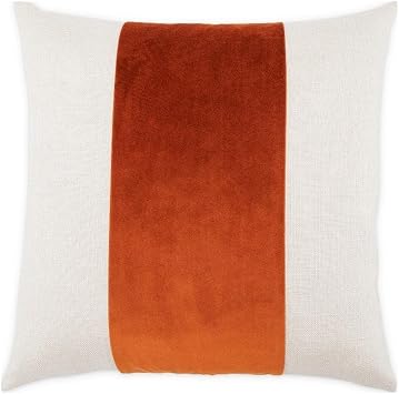 MICHAEL AMINI Caleb 21x21 Square Velvet Accent Pillow in Paprika/White - Set of 2