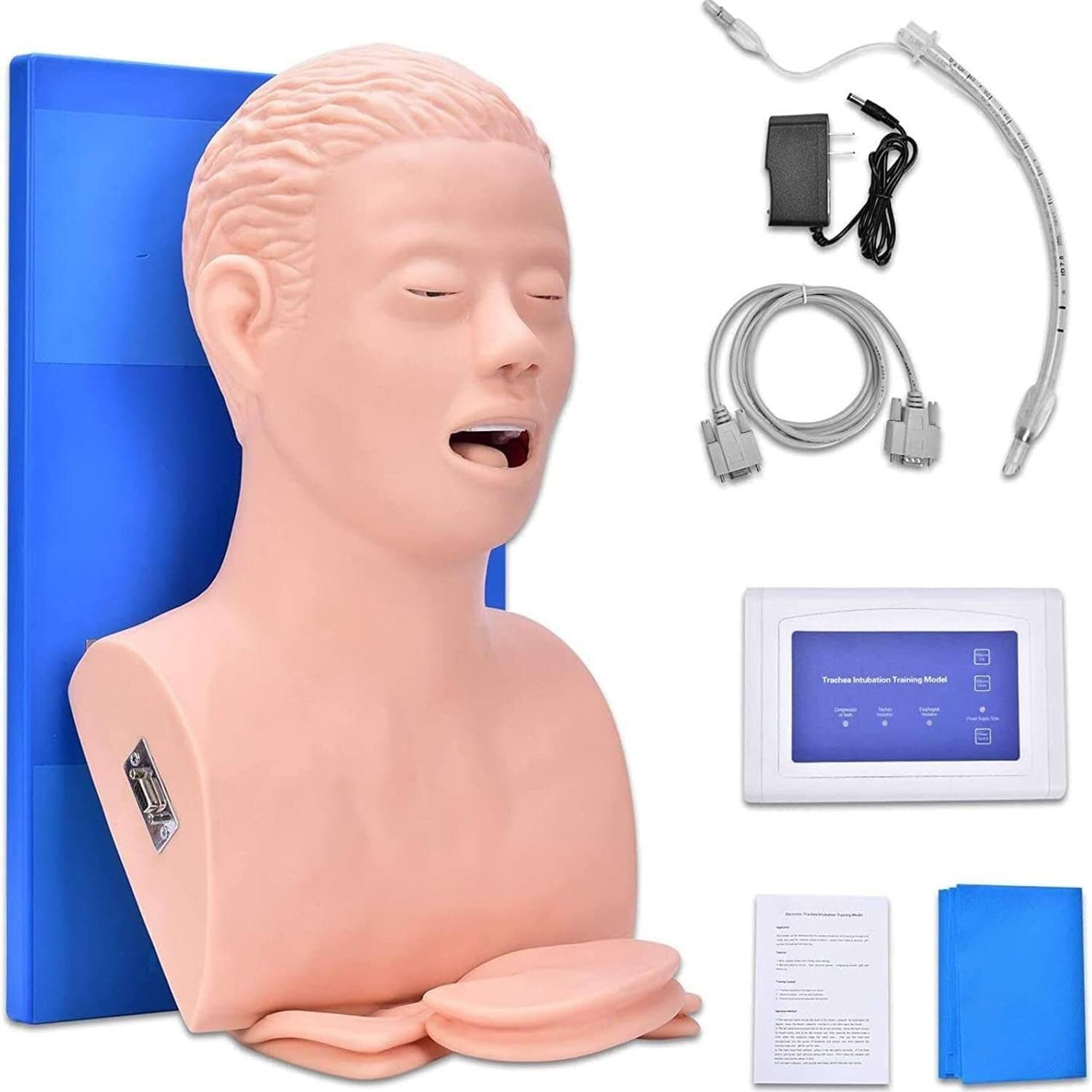 Airway Management Trainer,Adult Tracheal Intubation Training Simulator Model Intubation Head Teaching Study Manikin Teaching Model,with Alarm Function