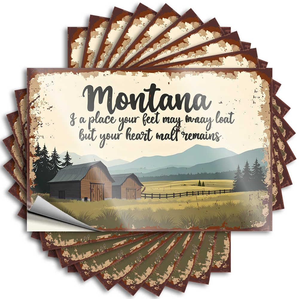 Gamers Accessories Unique Bumper - Montana: Where Hearts Stay, Feet May Roam Removable Decal Bumper Easy Peel for Earth(8X12CM)